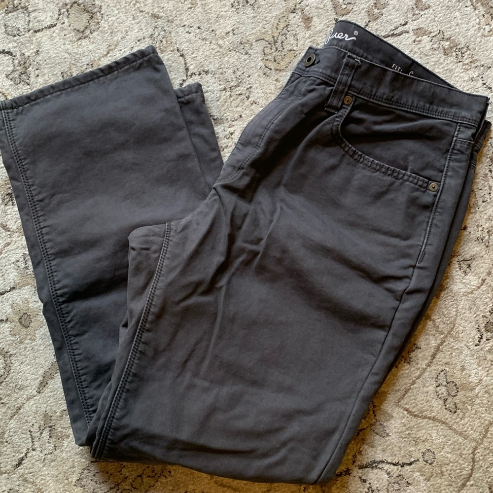 Eddie Bauer 38X30 Gray Flannel Jeans Straight Leg Fit Specially dyed & Warm